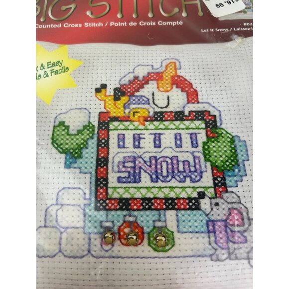 Janlynn Big Stitch Counted Cross Stitch 2006 10x10 Snowman Let it Snow Christmas - Picture 5 of 14